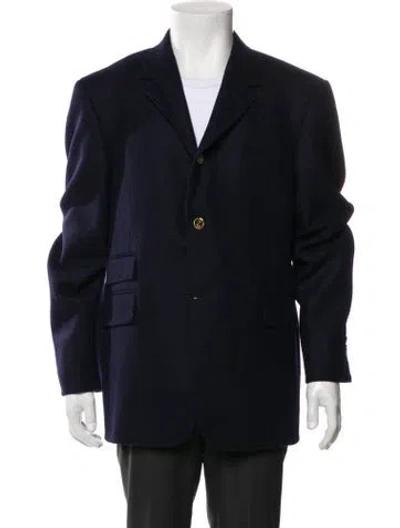 Pre-owned Thom Browne Wool Grosgrain Trim Sport Coat W/ Tags In Blue