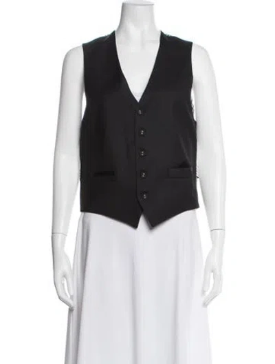 Pre-owned Thom Browne Wool Grosgrain Trim Suit Vest In Black