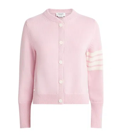 Thom Browne Wool Hector 4-bar Cardigan In Pink