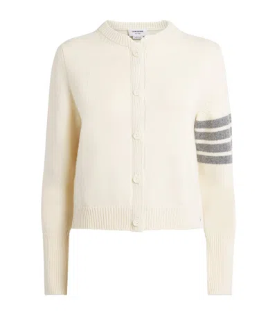 Thom Browne Wool Hector 4-bar Cardigan In White