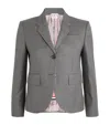 Thom Browne Single-breasted Cropped Jacket In 120's Wool In Grey