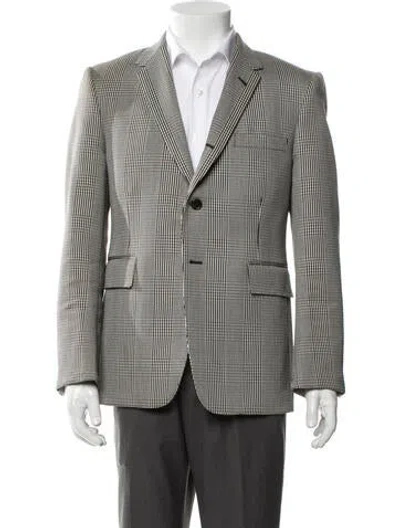 Pre-owned Thom Browne Wool Houndstooth Print Blazer In Gray