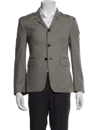 Pre-owned Thom Browne Wool Houndstooth Print Blazer In Neutral