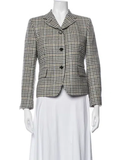 Pre-owned Thom Browne Wool Houndstooth Print Blazer In Neutrals