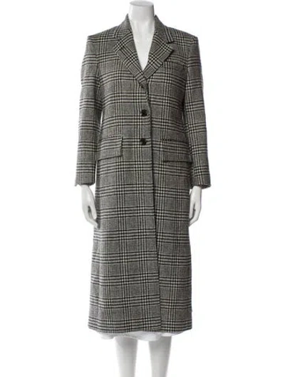 Pre-owned Thom Browne Wool Houndstooth Print Coat In Multi