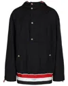 Thom Browne Anorak In Fresco Lana Con Banda Tricolore