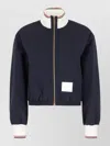 Thom Browne Wool Jacket High Collar Striped Pattern In Blue