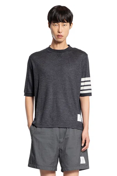 Thom Browne Wool Jersey 4-bar T-shirt In Gray