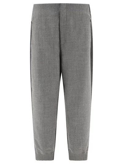Thom Browne Wool Joggers Elastic Waistband In Grey