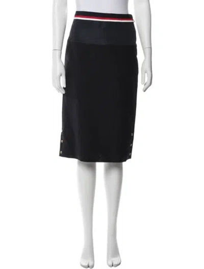Pre-owned Thom Browne Wool Knee-length Skirt W/ Tags In Black