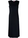 Thom Browne Women's Wool Button-side Midi-dress In Blue
