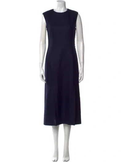 Pre-owned Thom Browne Wool Midi Length Dress In Blue
