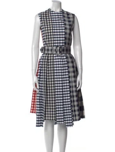 Pre-owned Thom Browne Wool Midi Length Dress In Blue