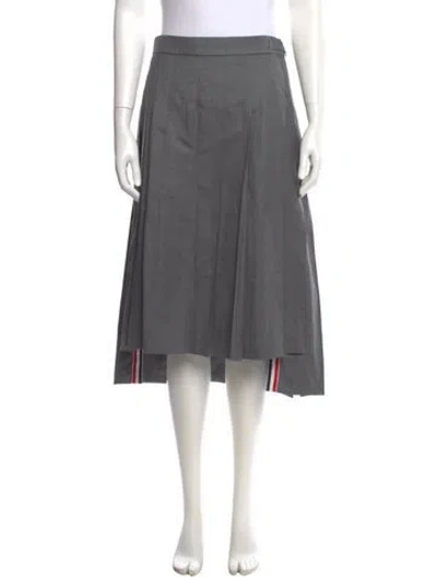Pre-owned Thom Browne Wool Midi Length Skirt In Gray