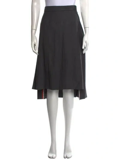 Pre-owned Thom Browne Wool Midi Length Skirt In Grey