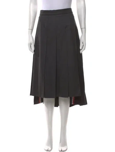Pre-owned Thom Browne Wool Midi Length Skirt In Grey