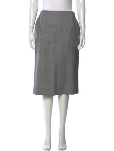 Pre-owned Thom Browne Wool Midi Length Skirt In Grey