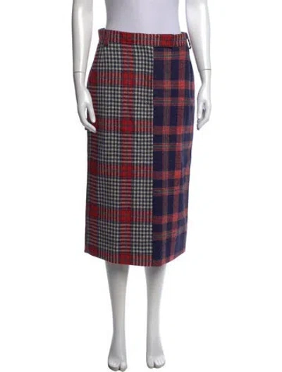 Pre-owned Thom Browne Wool Midi Length Skirt In Multicolor