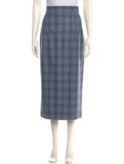 Pre-owned Thom Browne Wool Midi Length Skirt W/ Tags In Blue