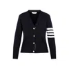 Thom Browne Wool Milano Classic Cardigan 38 In Black