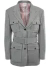 Thom Browne Wool Flannel Safari Jacket In Grey