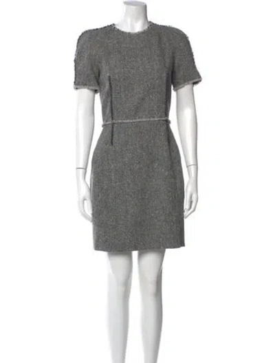 Pre-owned Thom Browne Wool Mini Dress In Gray