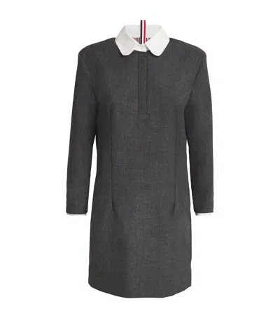 Thom Browne Wool Mini Dress In Grey