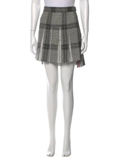 Pre-owned Thom Browne Wool Mini Skirt In Black