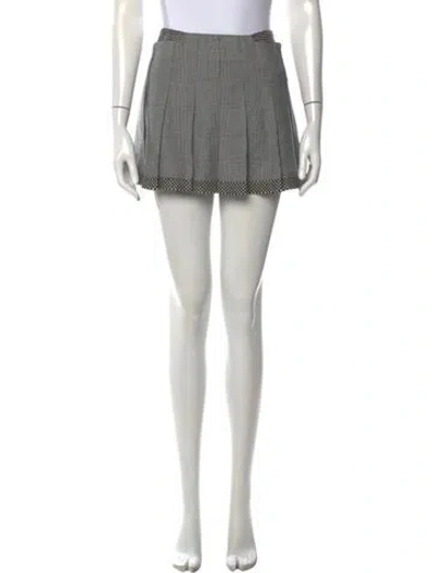 Pre-owned Thom Browne Wool Mini Skirt In Black/white
