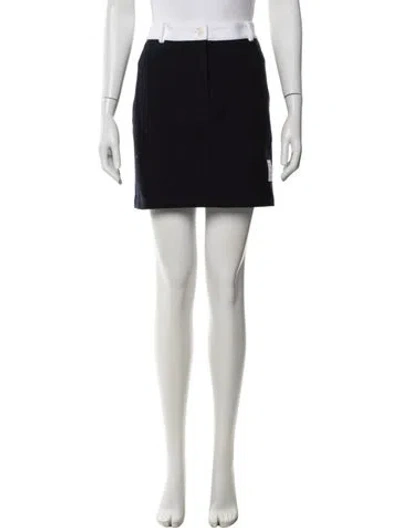 Pre-owned Thom Browne Wool Mini Skirt In Blue