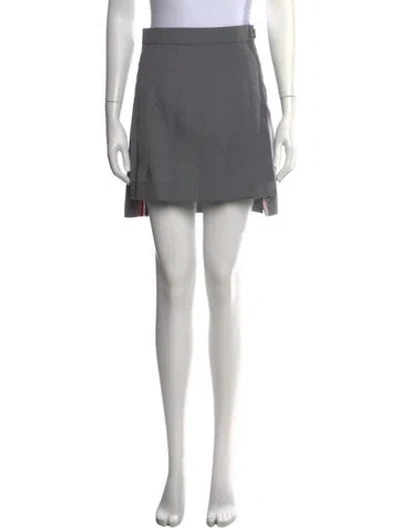 Pre-owned Thom Browne Wool Mini Skirt In Blue