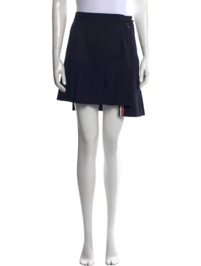Pre-owned Thom Browne Wool Mini Skirt In Blue