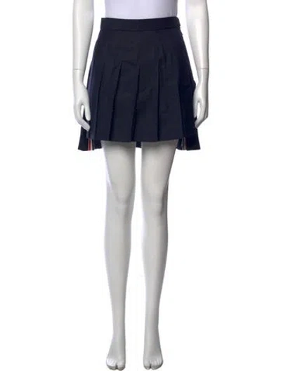 Pre-owned Thom Browne Wool Mini Skirt In Blue