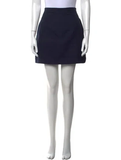 Pre-owned Thom Browne Wool Mini Skirt In Blue