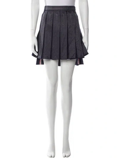 Pre-owned Thom Browne Wool Mini Skirt In Blue