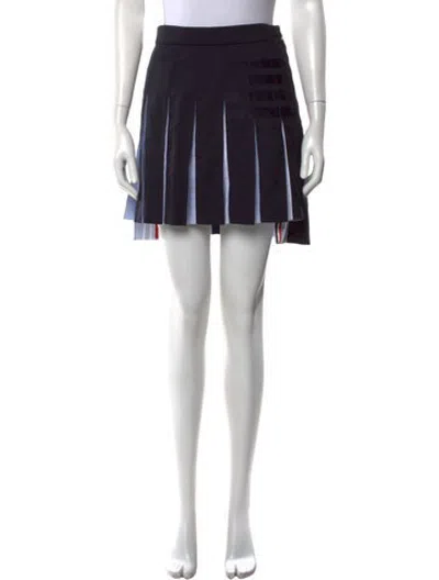 Pre-owned Thom Browne Wool Mini Skirt In Blue
