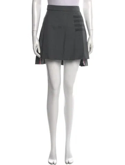 Pre-owned Thom Browne Wool Mini Skirt In Gray