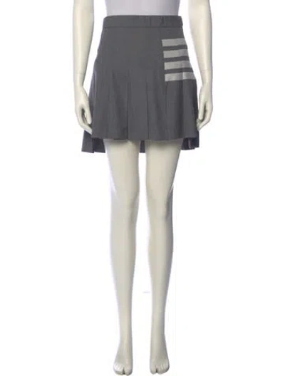 Pre-owned Thom Browne Wool Mini Skirt In Gray