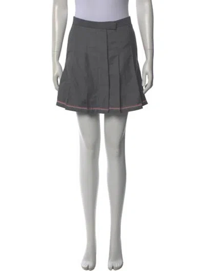 Pre-owned Thom Browne Wool Mini Skirt In Gray