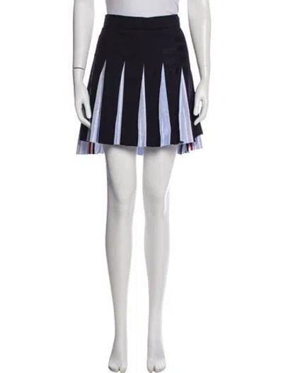 Pre-owned Thom Browne Wool Mini Skirt In Gray