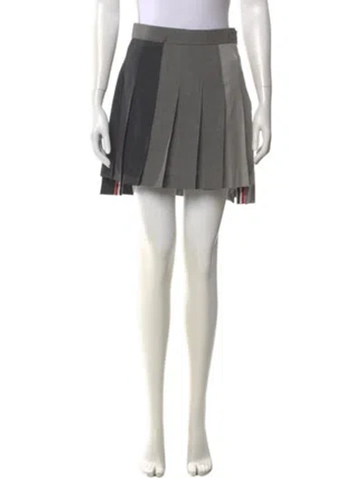 Pre-owned Thom Browne Wool Mini Skirt In Gray