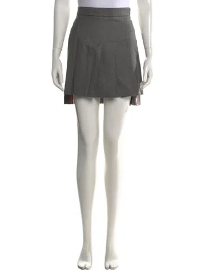 Pre-owned Thom Browne Wool Mini Skirt In Gray