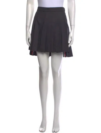 Pre-owned Thom Browne Wool Mini Skirt In Gray
