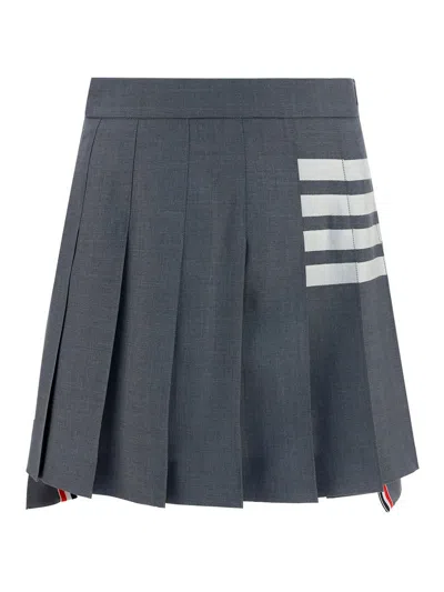Thom Browne Wool Mini Skirt In Blue