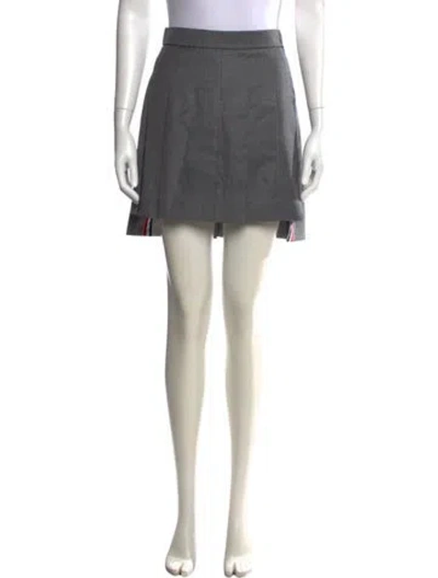 Pre-owned Thom Browne Wool Mini Skirt In Grey