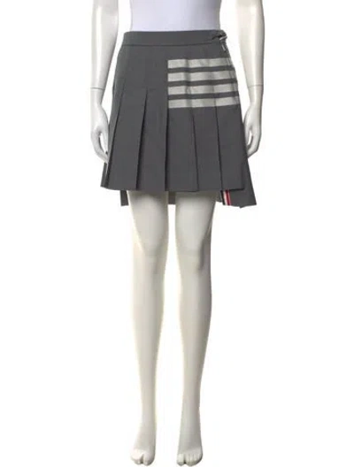 Pre-owned Thom Browne Wool Mini Skirt In Grey