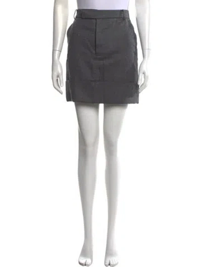 Pre-owned Thom Browne Wool Mini Skirt In Grey