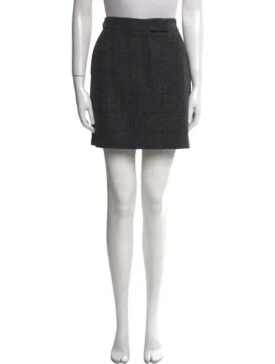 Pre-owned Thom Browne Wool Mini Skirt W/ Tags In Gray