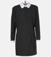 Thom Browne Tailored Wool Suiting Mini Shirt Dress In Grey