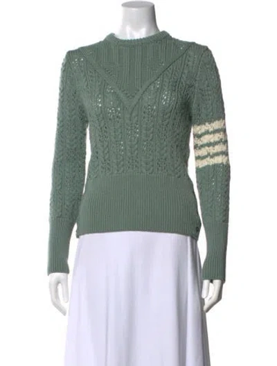 Pre-owned Thom Browne Wool Mock Neck Sweater In Green
